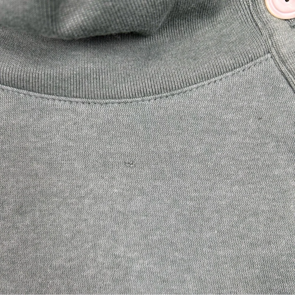 J. Crew Factory‎ Sweater Womens S Green Wide Button-Collar Pullover Sweatshirt
